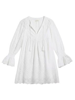 Spell & The Gypsy Collective Dylan Smock Dress White Eyelet Organic Cotton XS